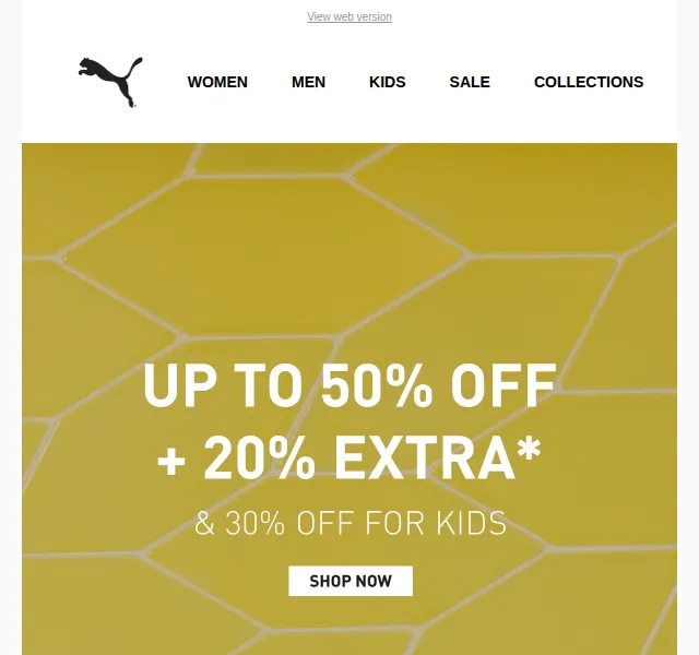 PUMA: sleva až 50 % + 20 % navíc – kód APRIL – červen 2026 | Nuslet.cz