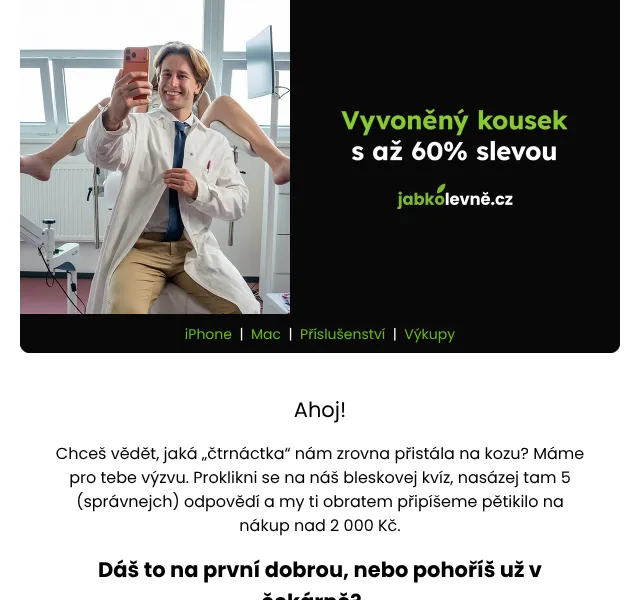 JabkoLevně.cz: 500 Kč sleva na nákup – červen 2026
