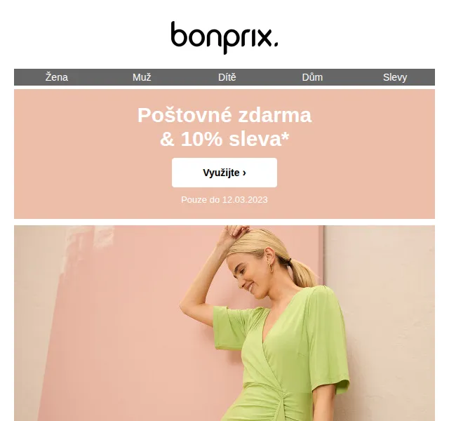 Bonprix: 10% sleva a poštovné zdarma – červen 2026 | Nuslet.cz