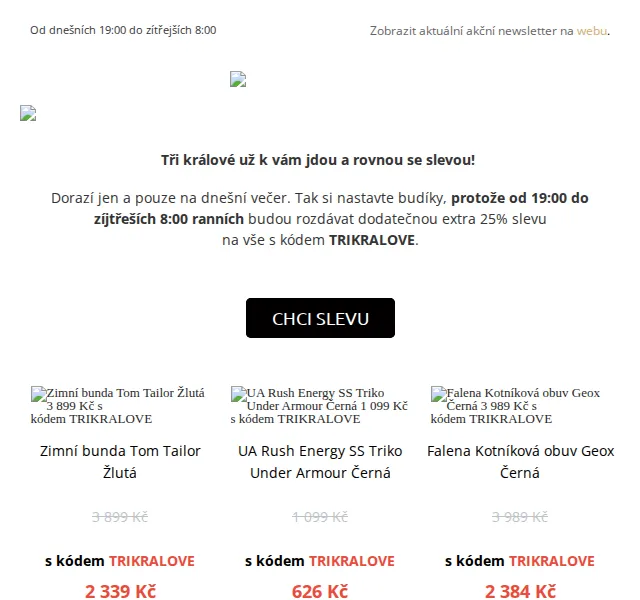 UrbanStore: Tříkrálová noc – extra 25% sleva – červen 2026 | Nuslet.cz