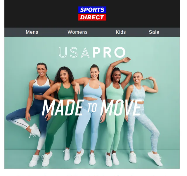 Sportsdirect: USA Pro Made to Move 2 za £22/£33 – červen 2026 | Nuslet.cz