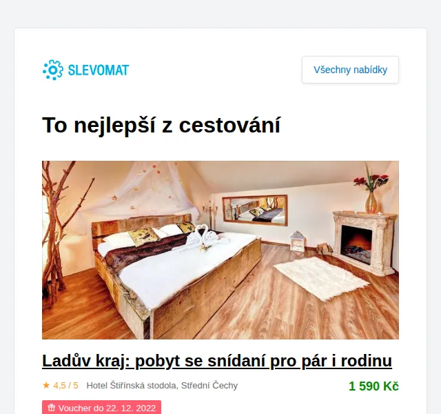 Slevomat: Pobyt v Ladově kraji se snídaní od 1 590 Kč – červenec 2026 | Nuslet.cz