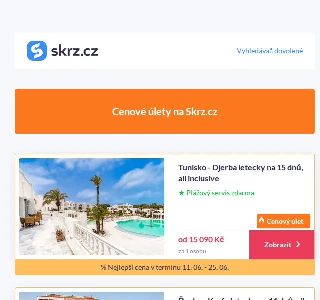 Skrz.cz: Letní dovolené od 4 194 Kč – červenec 2026 | Nuslet.cz