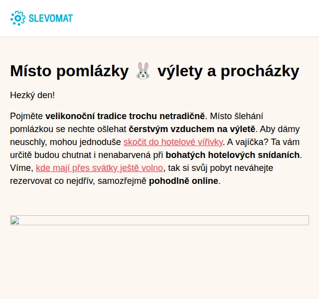 Slevomat: Velikonoční pobyty se slevami od 1199 Kč – červen 2026 | Nuslet.cz