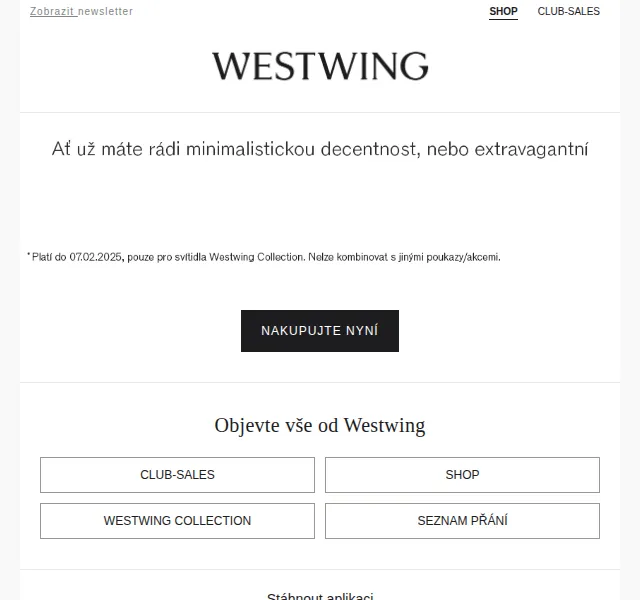 Westwing: 10% sleva na designová svítidla Westwing Collection – červenec 2026 | Nuslet.cz