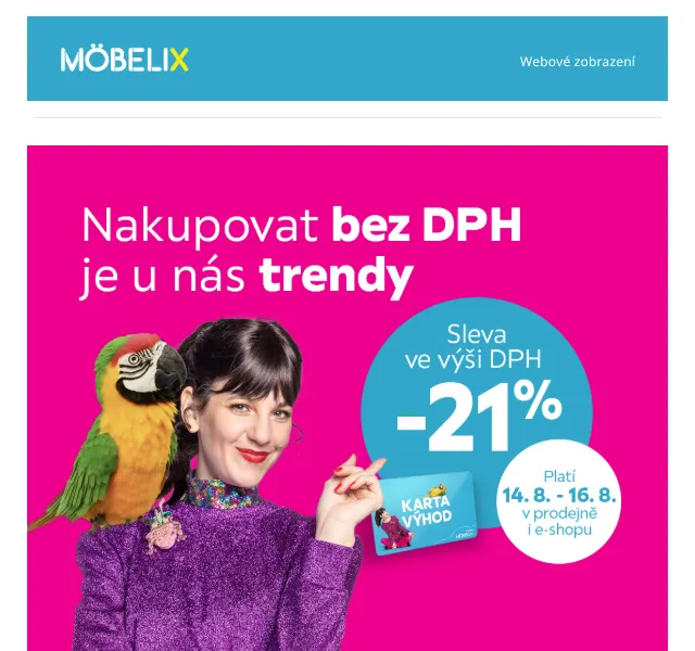 Möbelix: Sleva bez DPH do 16.8. – Srpen 2026 | Nuslet