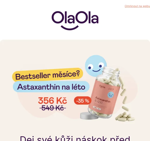 OlaOla: Astaxanthin + Q10 sleva 35 % – červen 2026 | Nuslet.cz