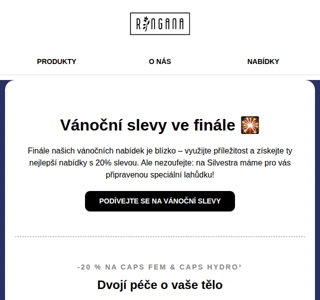 RINGANA: Vánoční slevy 20 % – červenec 2026 | Nuslet.cz