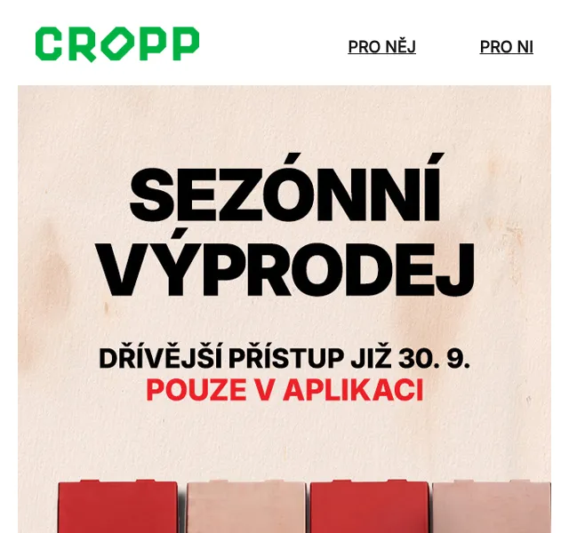 Cropp: Mid Season Sale v aplikaci – září 2026