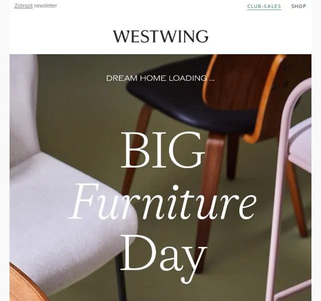 Westwing: BIG FURNITURE DAY – nábytek se slevou – červenec 2026 | Nuslet.cz