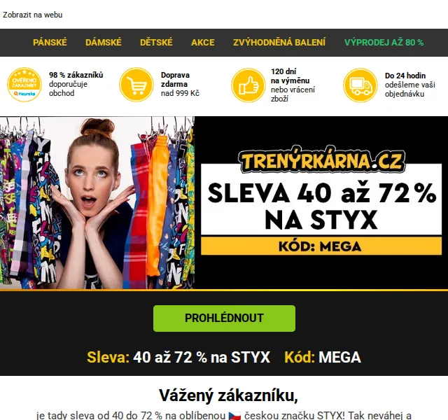 Trenýrkárna.cz: sleva 40–72 % na Styx – červen 2026 | Nuslet.cz