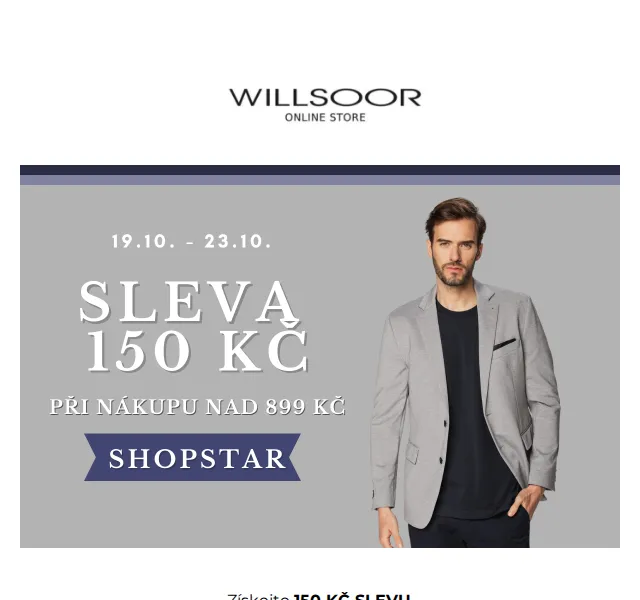 Košile Willsoor: sleva 150 Kč na útratu nad 899 Kč – červenec 2026 | Nuslet.cz