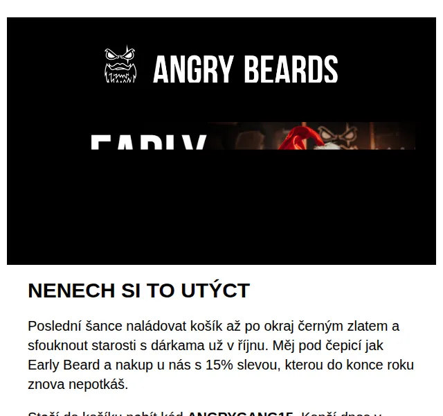 Angrybeards: Sleva 15 % na Early Beard – do konce října 2025 | Nuslet.cz