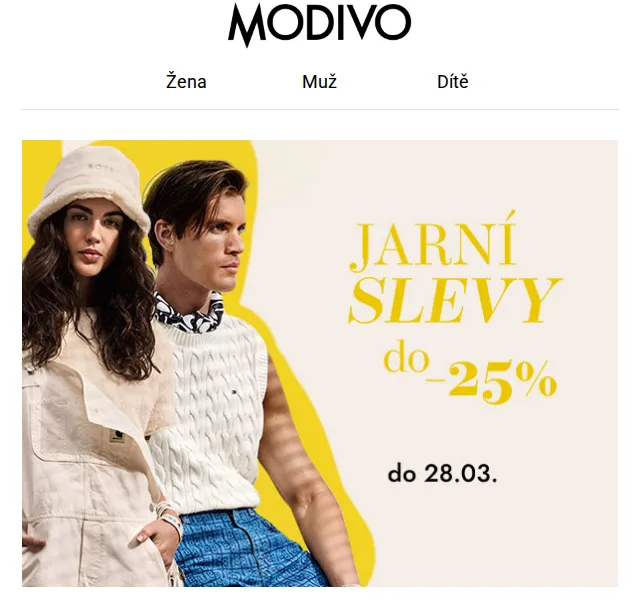 Modivo: Jarní kolekce Guess, Tommy Jeans, Levi's do -25 % – červenec 2026 | Nuslet.cz
