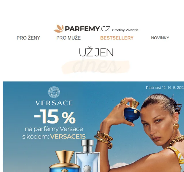 Parfemy.cz: 15% sleva na parfémy Versace – červen 2026 | Nuslet.cz