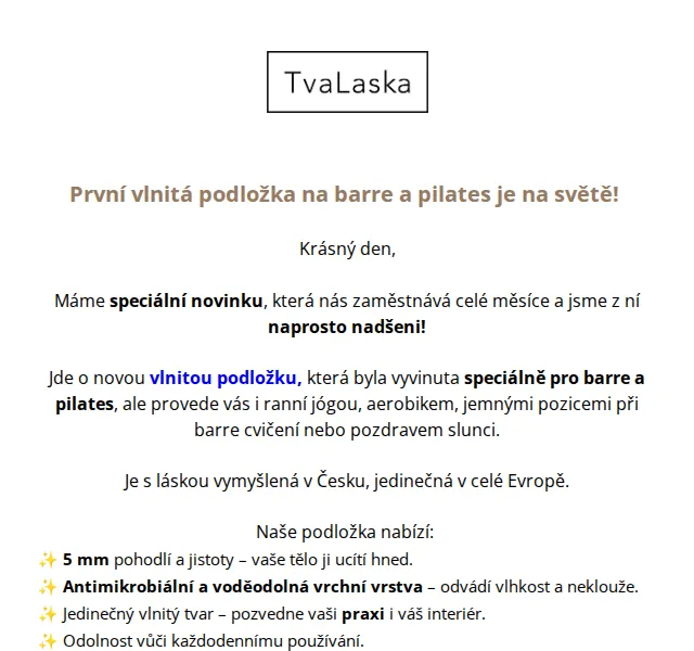 Niki a Ctirad z TvaLaska: První vlnitá podložka na barre a pilates – červenec 2026 | Nuslet.cz