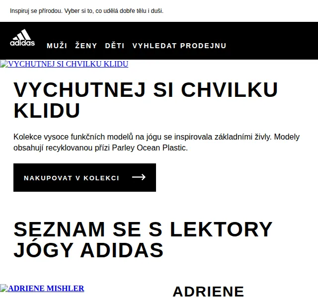 adidas: kolekce na jógu – červen 2026 | Nuslet.cz