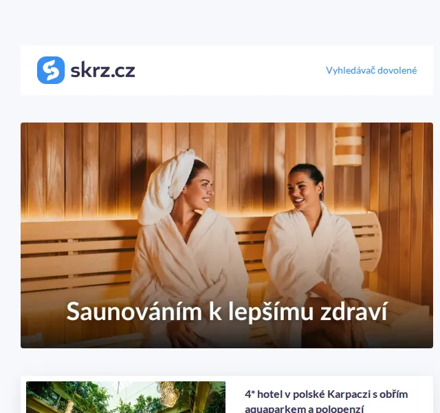 Vánoce na Skrz: wellness pobyty a saunování – červenec 2026 | Nuslet.cz