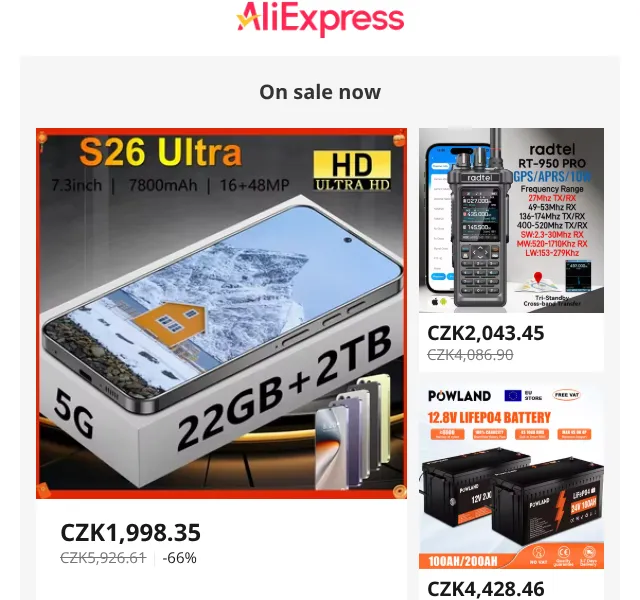 AliExpress: Sleva až 67 % na elektro a doplňky – červen 2026