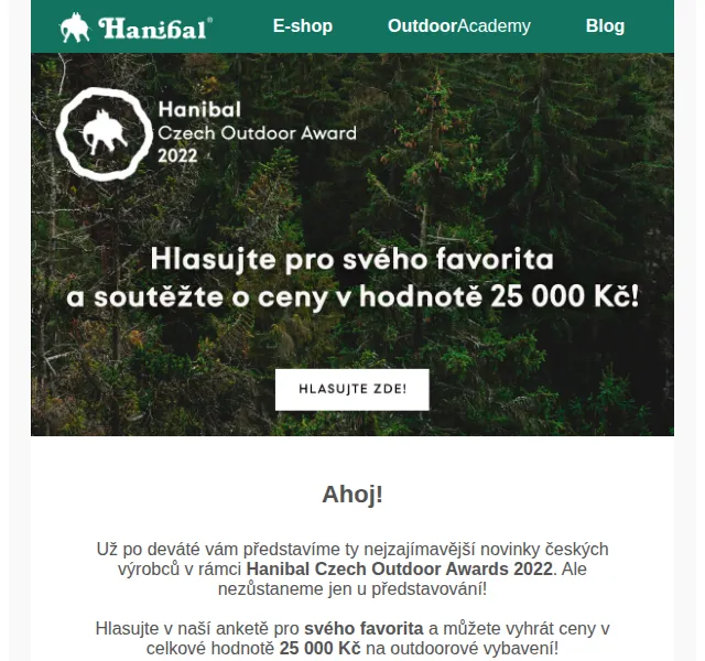 Hanibal.cz: Czech Outdoor Awards 2022 + soutěž o 25 000 Kč – červen 2026 | Nuslet.cz