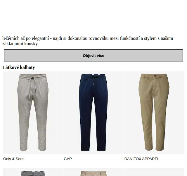ABOUT YOU: Kalhoty a bundy značek Champion, GAP, North Face – červen 2026 | Nuslet.cz