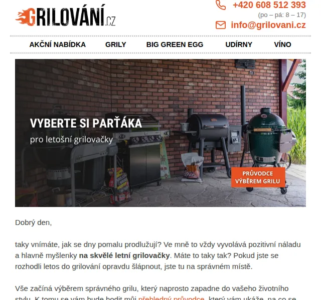 Grilování.cz: Grily Big Green Egg a udírny – červenec 2026 | Nuslet.cz
