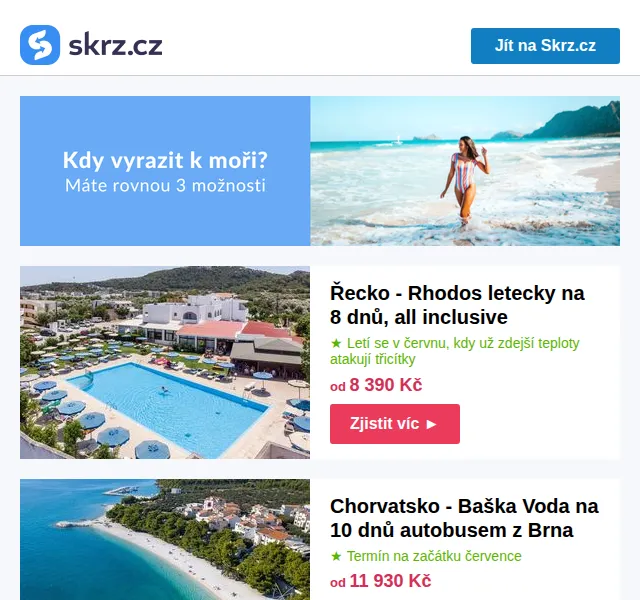 Vánoce na Skrz: dovolená u moře od 8 390 Kč – červen 2026 | Nuslet.cz