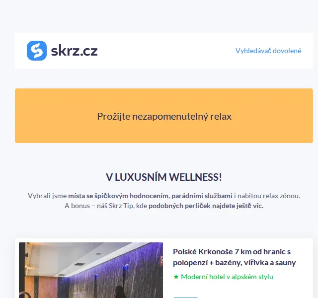 Skrz: Wellness hotely se slevou od 4 899 Kč – červen 2026 | Nuslet.cz
