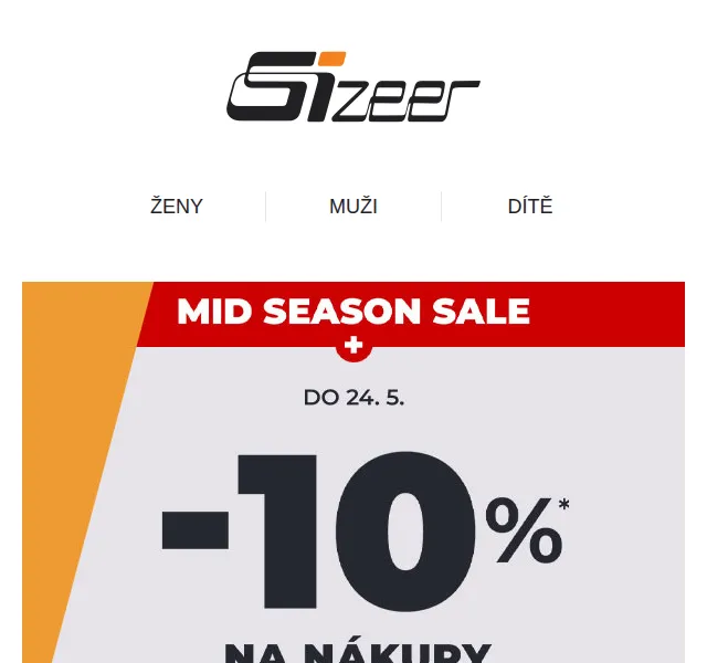 Sizeer: Dodatečných -10 % na boty a oblečení – červen 2026 | Nuslet.cz