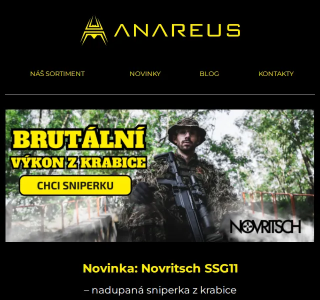 ANAREUS: Novritsch SSG11 sniperka skladem – červenec 2026 | Nuslet.cz