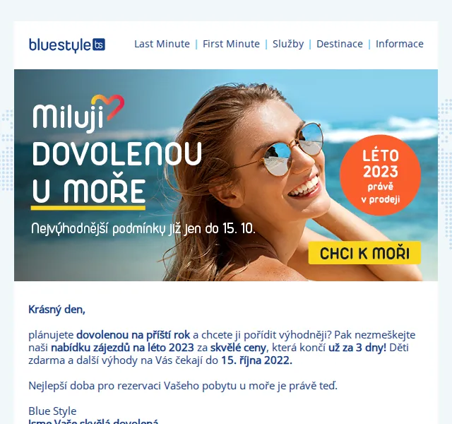 CK Blue Style: First Minute dovolená – červen 2026 | Nuslet.cz