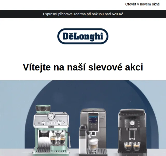 De'Longhi: sleva až 15 % na kávovary – červenec 2026 | Nuslet.cz