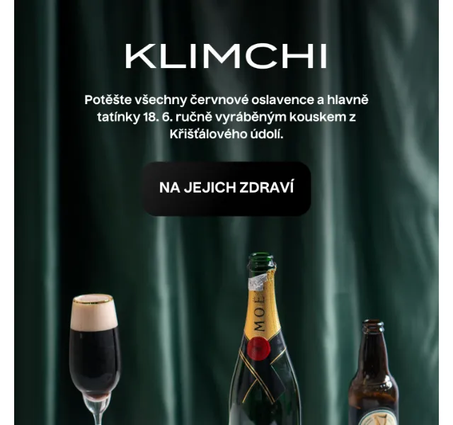KLIMCHI: designové sklenice pro červnové oslavence – červenec 2026 | Nuslet.cz