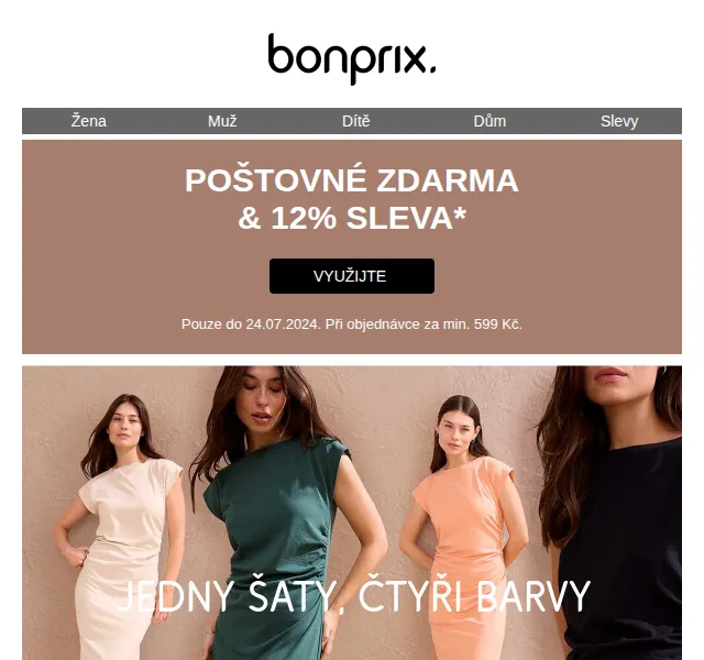 bonprix: 12% sleva a poštovné ZDARMA – červenec 2026 | Nuslet.cz