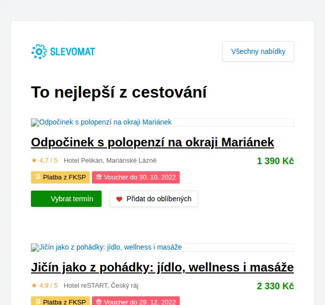Slevomat: Pobyt v hotelu Pelikán v Mariánských Lázních – červen 2026 | Nuslet.cz