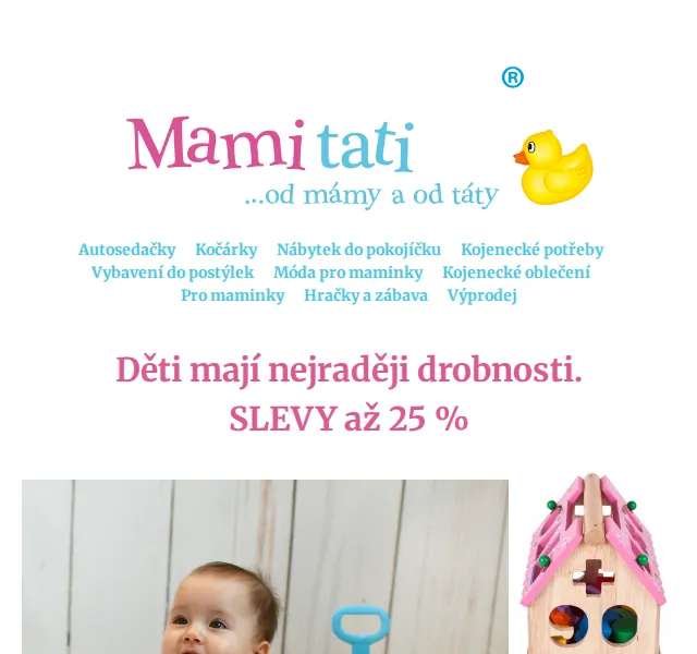 Mamitati.cz: SLEVA 25 % na hračky a dětské vybavení – červen 2026 | Nuslet.cz