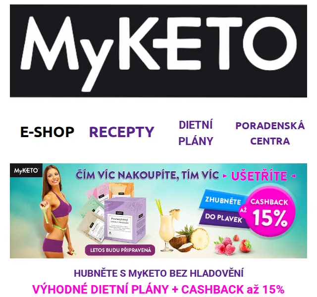 MyKETO: Dietní plány s CashBack až 15 % – červen 2026 | Nuslet.cz