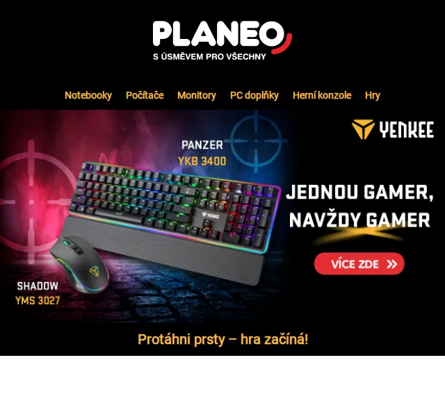 Planeo: Herní příslušenství Yenkee – slevy až 58 % – červen 2026 | Nuslet.cz