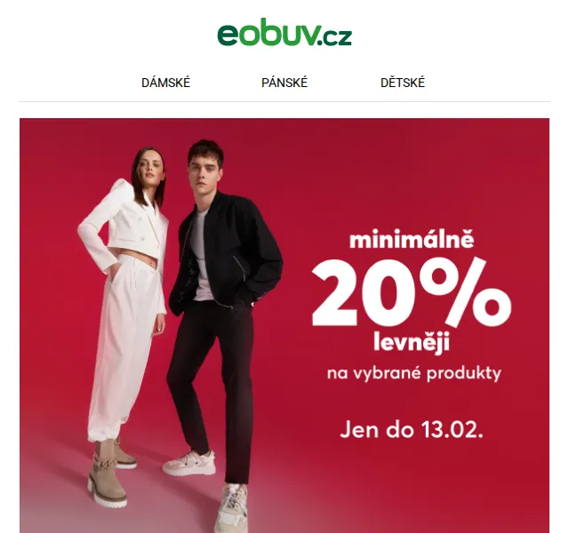eobuv.cz: Slevy 20 % na boty k Valentýnu – červen 2026 | Nuslet.cz