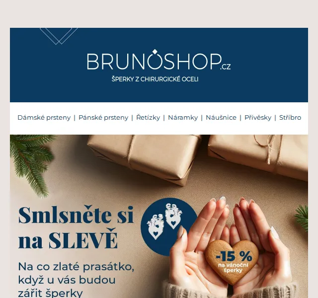 BRUNOshop.cz: 15% sleva na vánoční šperky – červenec 2026 | Nuslet.cz