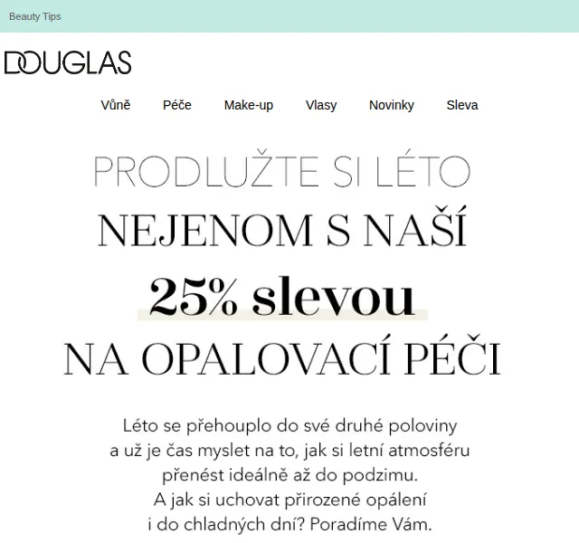 Douglas CZ: 25% sleva na opalovací péči – červenec 2026 | Nuslet.cz