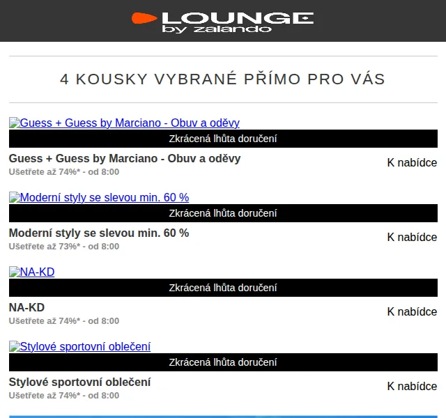 Lounge by Zalando: Guess, NA-KD, Victorinox – sleva až 75 % – červen 2026 | Nuslet.cz