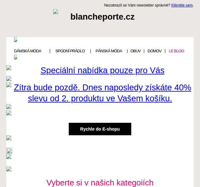 Blancheporte: 40% sleva od 2. produktu – červen 2026 | Nuslet.cz