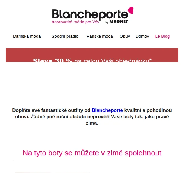 Blancheporte: Sleva -30 % na obuv – červenec 2026 | Nuslet.cz