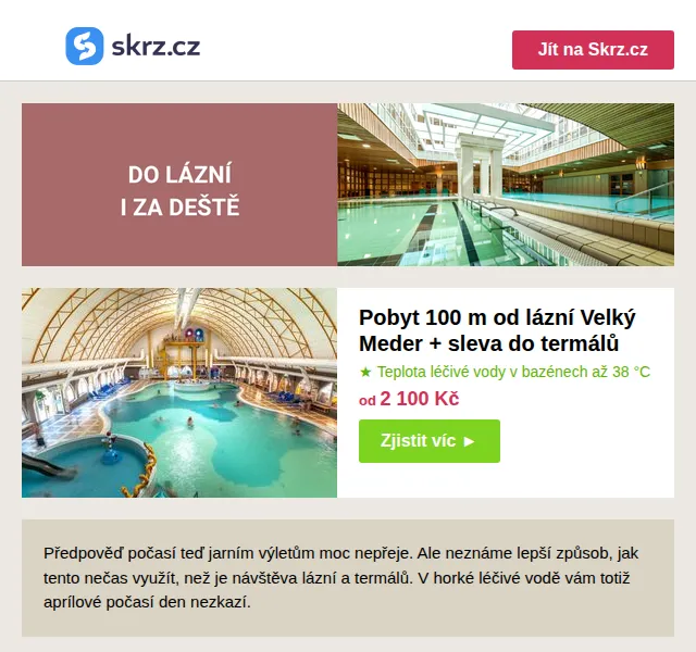Skrz: termální pobyty od 1 257 Kč – červen 2026 | Nuslet.cz