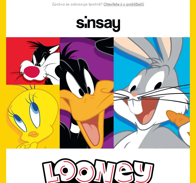 Sinsay: Looney Tunes kolekce – červenec 2026 | Nuslet.cz
