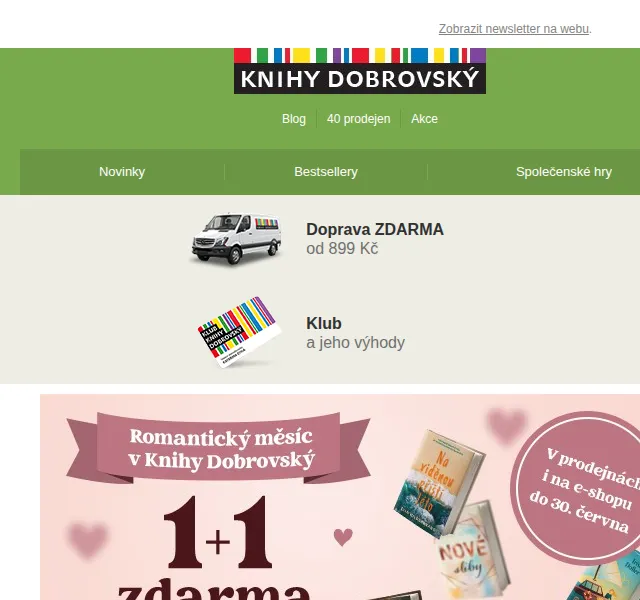 KnihyDobrovsky.cz: Romantický měsíc 1+1 ZDARMA – červenec 2026 | Nuslet.cz