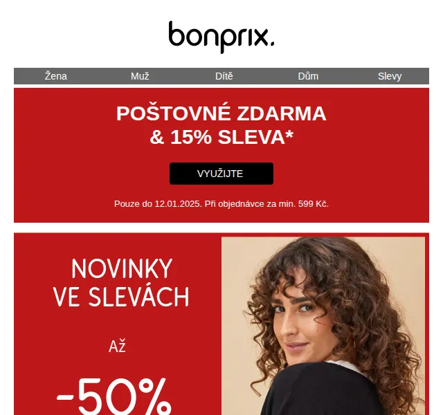 bonprix: Až -50 % a 15% sleva navíc – červenec 2026 | Nuslet.cz