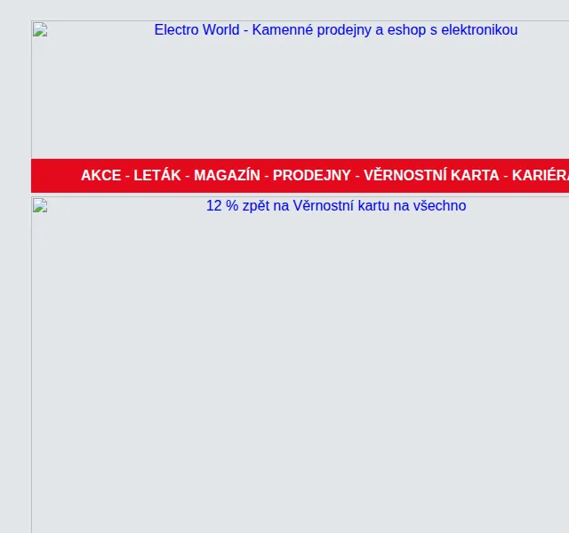 Electro World: 12 % zpět na další nákup s Věrnostní kartou – červen 2026 | Nuslet.cz