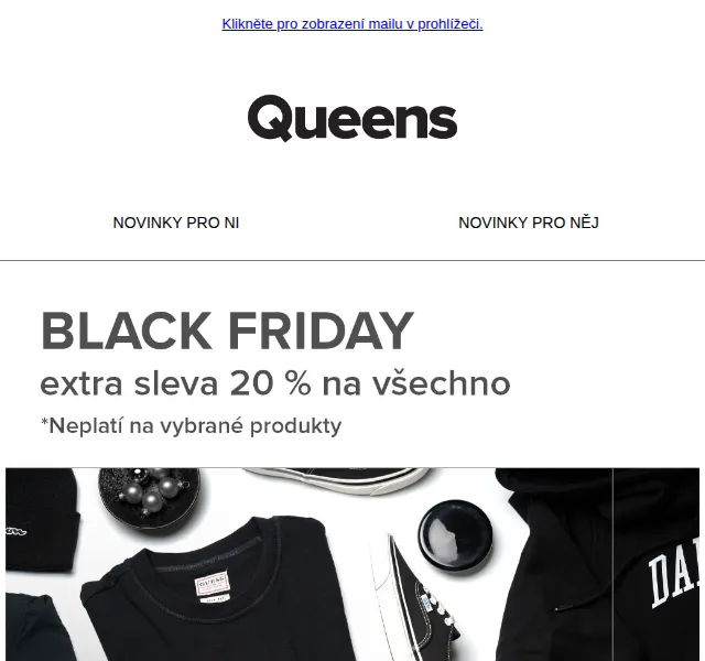Queens: Black Friday končí – 20% sleva na vše – listopad 2026 | Nuslet.cz